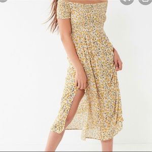 UO smocked off the shoulder dress